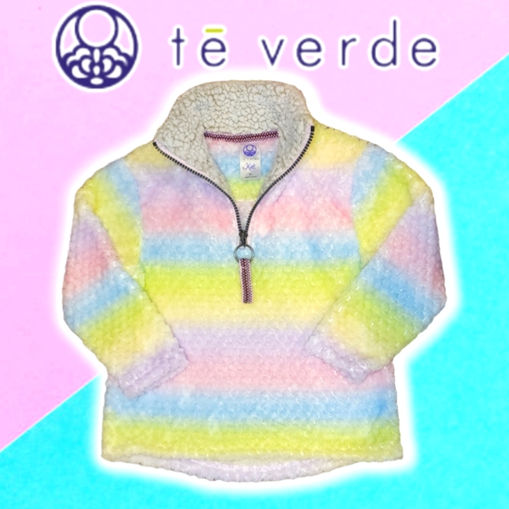 NEW Girl's Te Verde Kids Rainbow Fleece W/Zipper Size: 3T